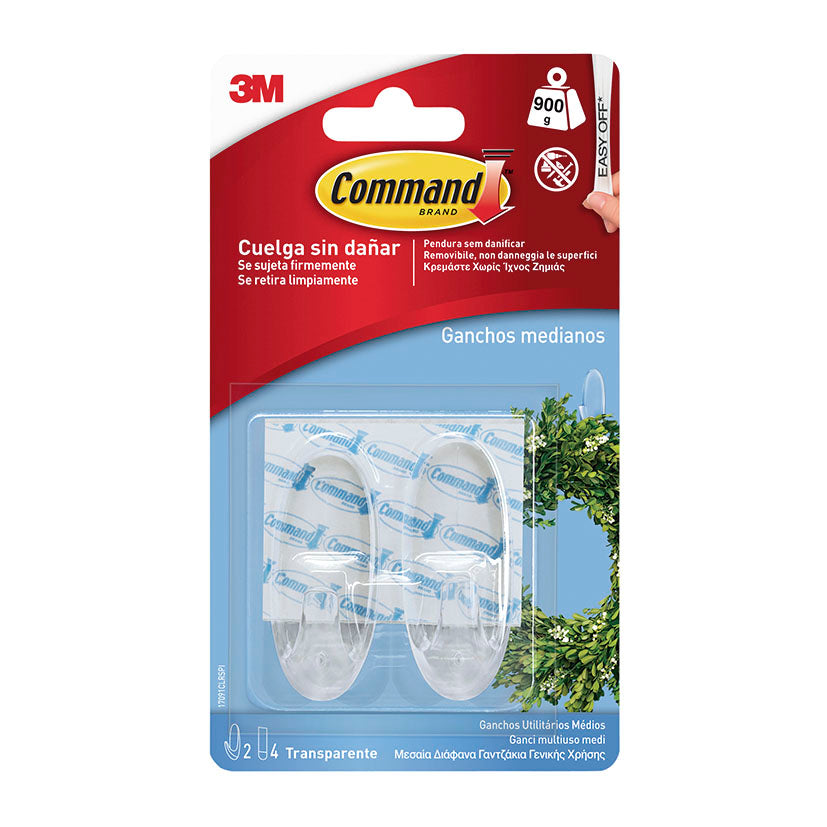 Hook(2pk) medium.clear.command