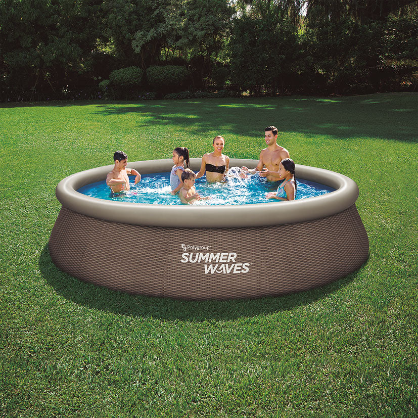 Self-supporting pool 396x84cm + rattan-look filter pump