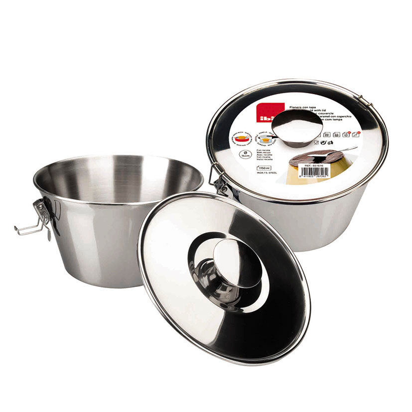 Flan mold with lid