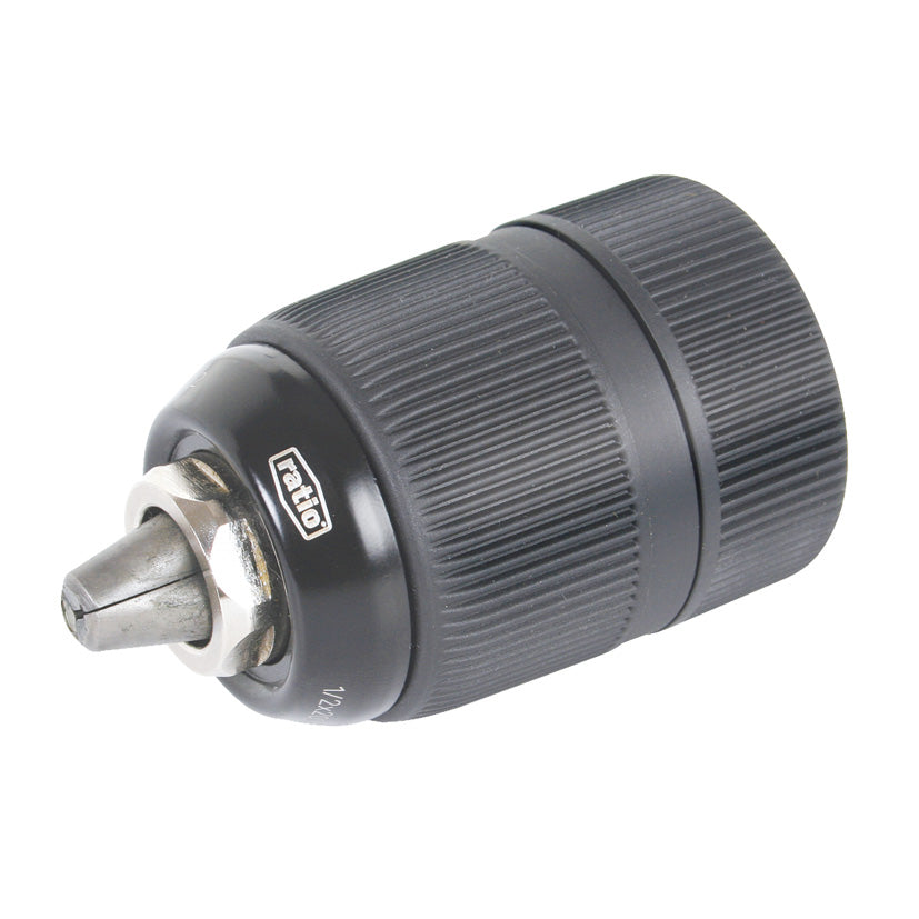 Keyless chuck, self-tightening.