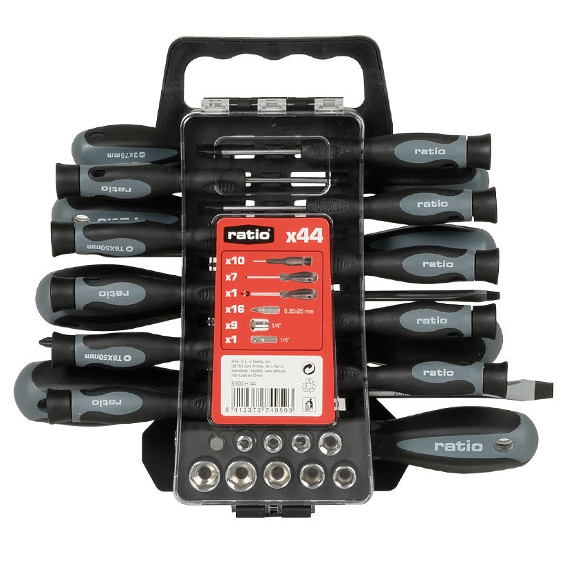 Screwdriver+sockets+bits 44pcs