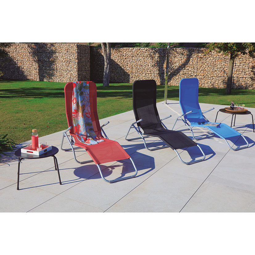 Steel/textilene sun lounger