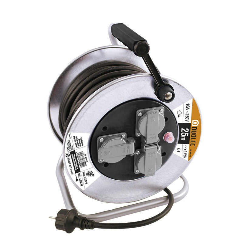 Metallic cable reel