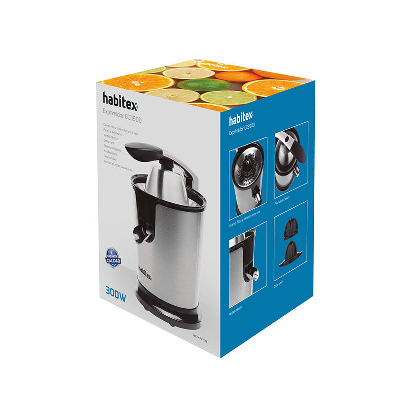 Stainless steel juicer.
