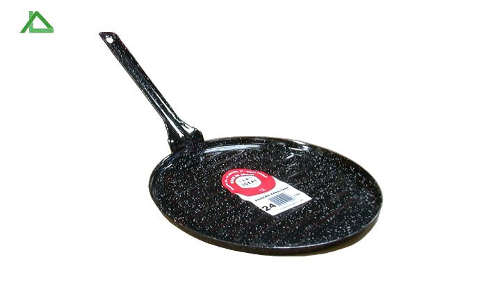 Enameled frying pan