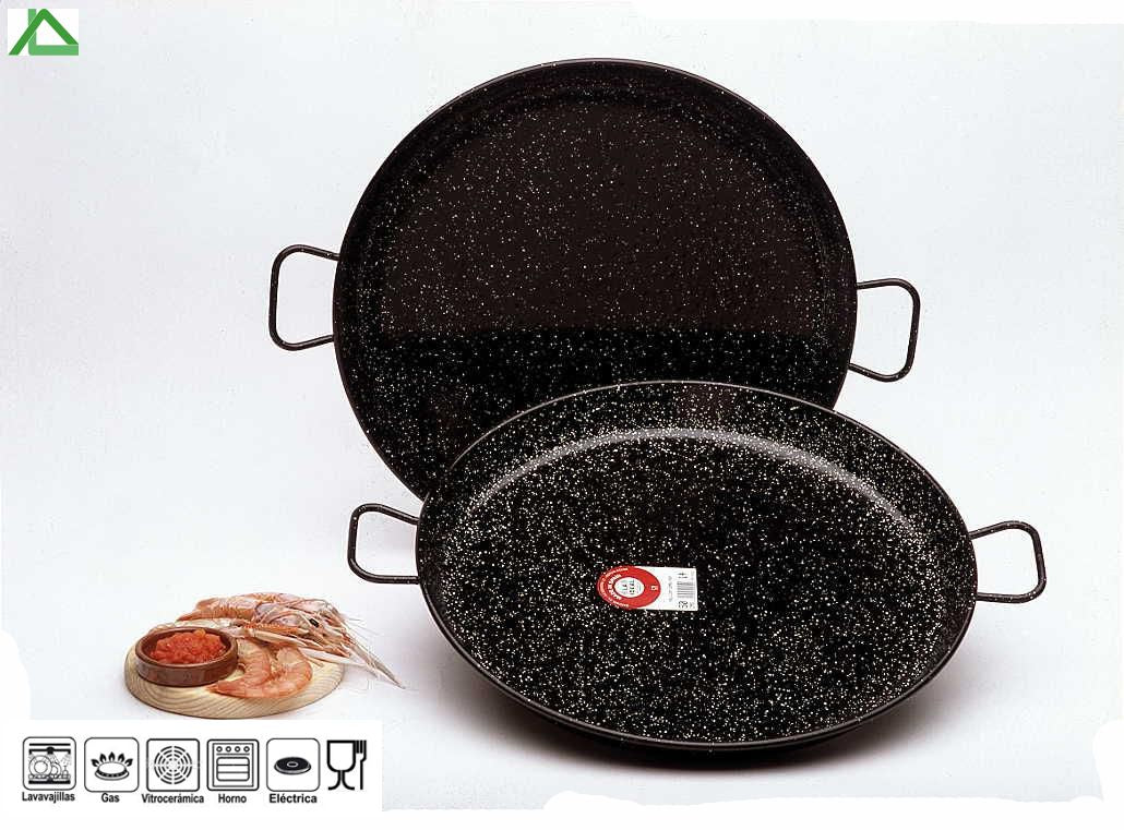Enameled paella pan