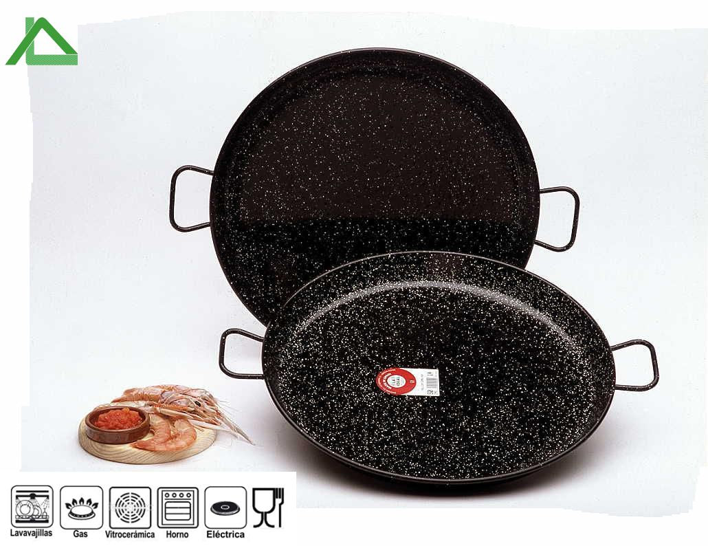 Enameled paella pan