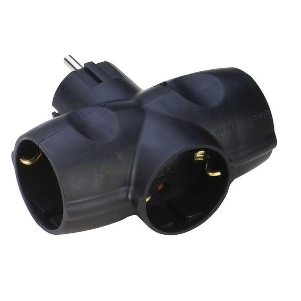 Schuko triple adapter