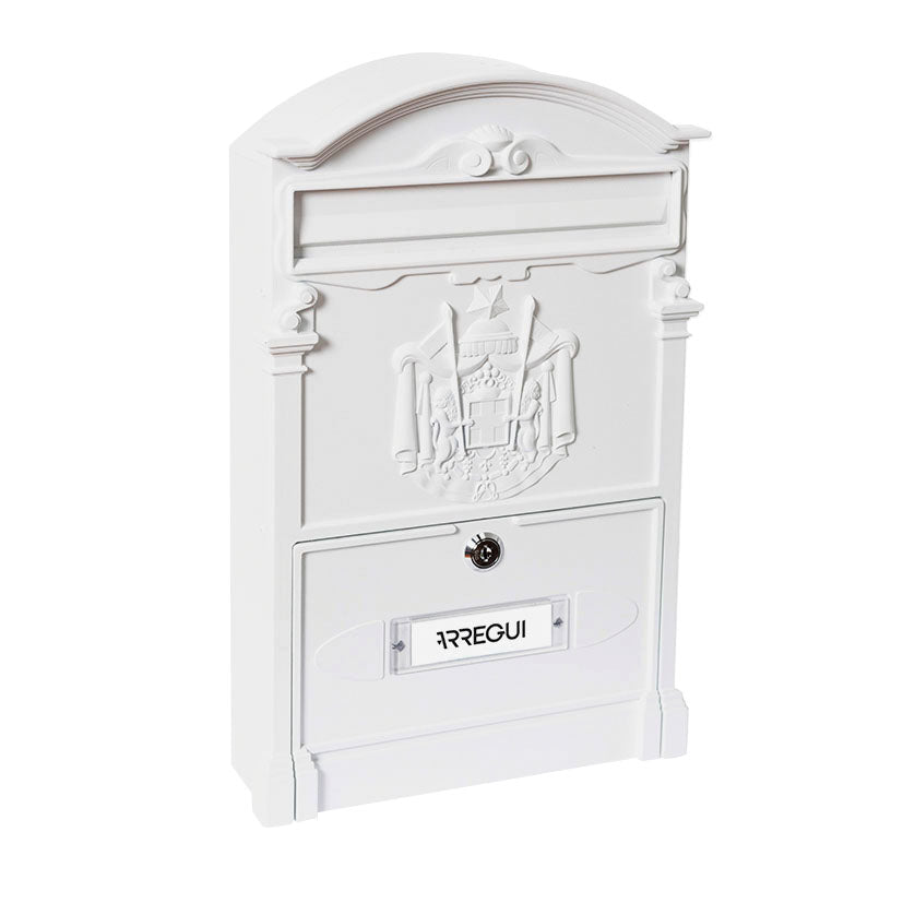 Aluminum mailbox.