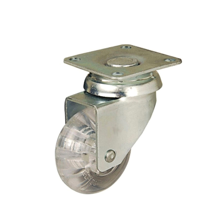 Transparent polyurethane wheel.
