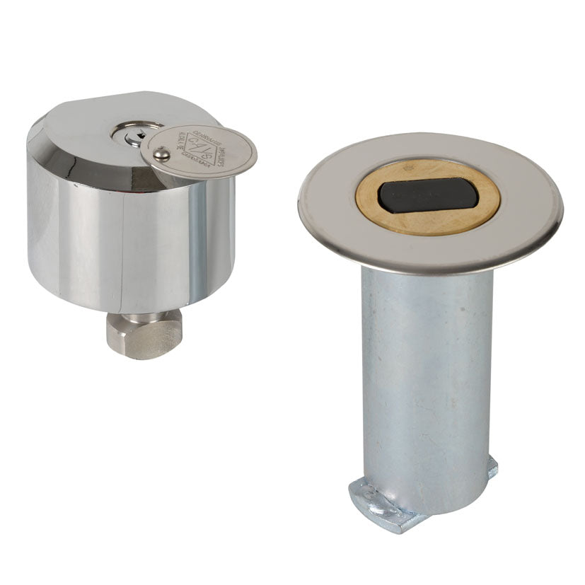 Floor-mounted lock.