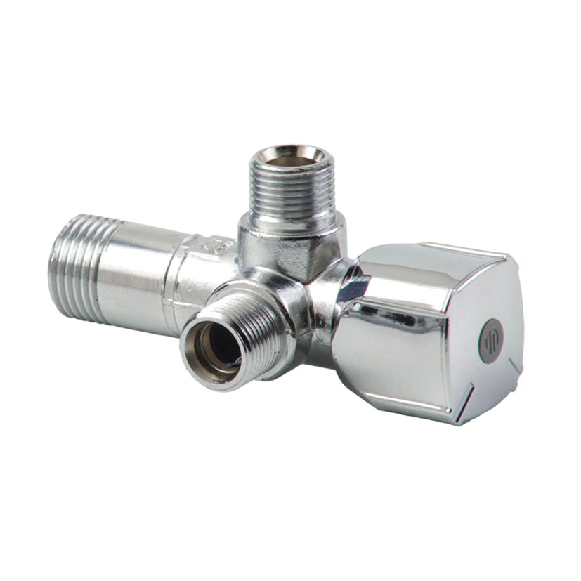 Angle valve without handle 1/2x3/8x3/8"