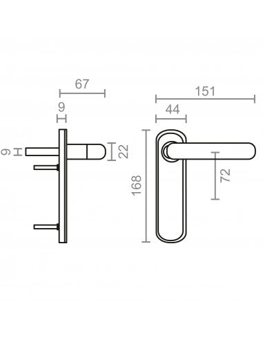 Fire-rated handle