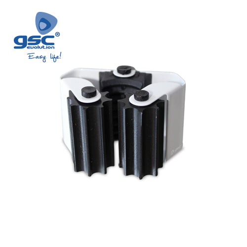 Broom holder w/rollers