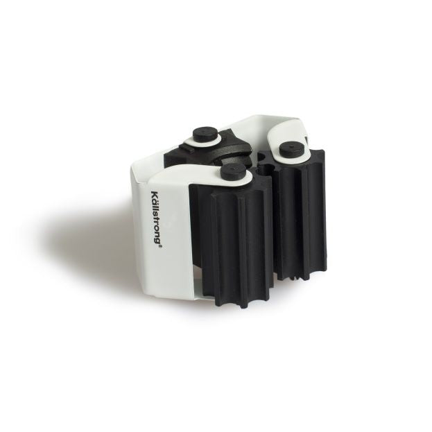 Broom holder with rollers