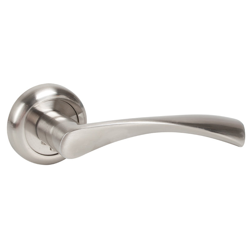 Lever handle with rose.