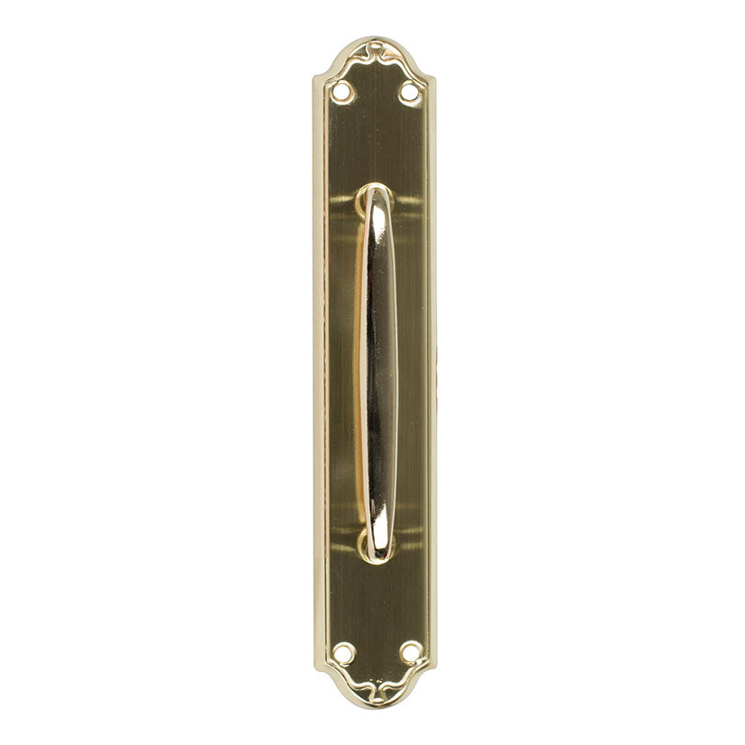 Lever handle with backplate.