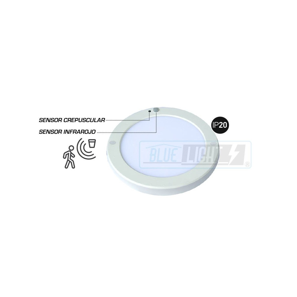 Downlight with sensor