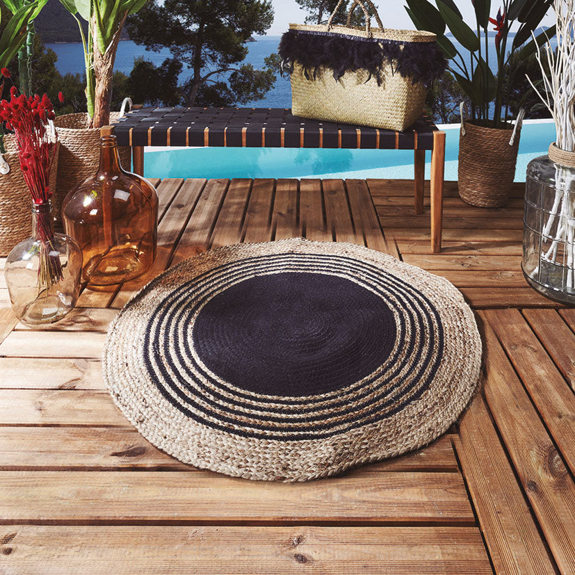 Jute-black rug