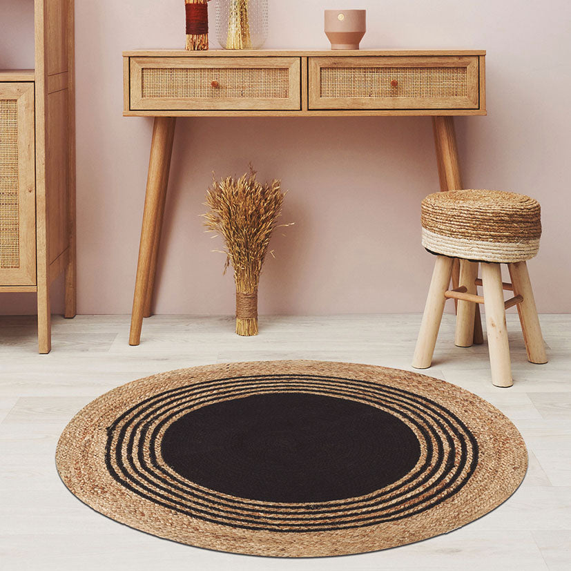 Jute-black rug