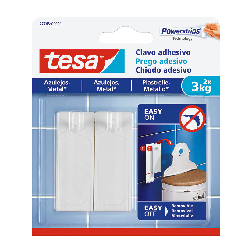 Adhesive hook.