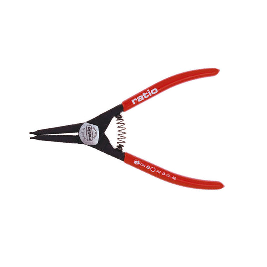 External circlip pliers, straight jaws, 175mm, Ratio