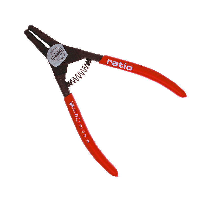 Pliers for external snap rings, bent nose, 160mm, Ratio