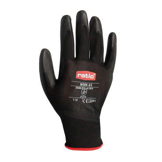 Polyester glove w/polyurethane coating