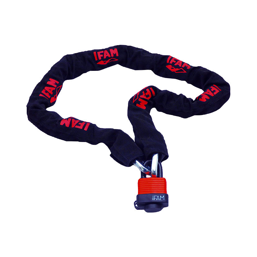 Chain with sleeve and padlock