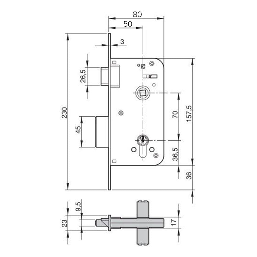 Mortise lock