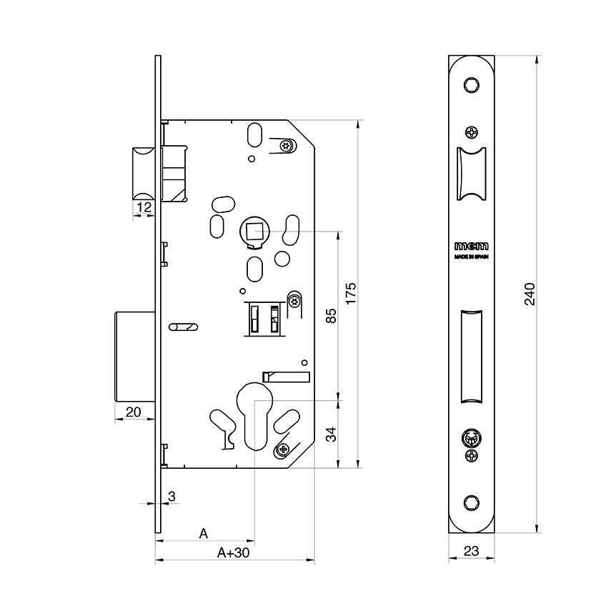 Mortise lock