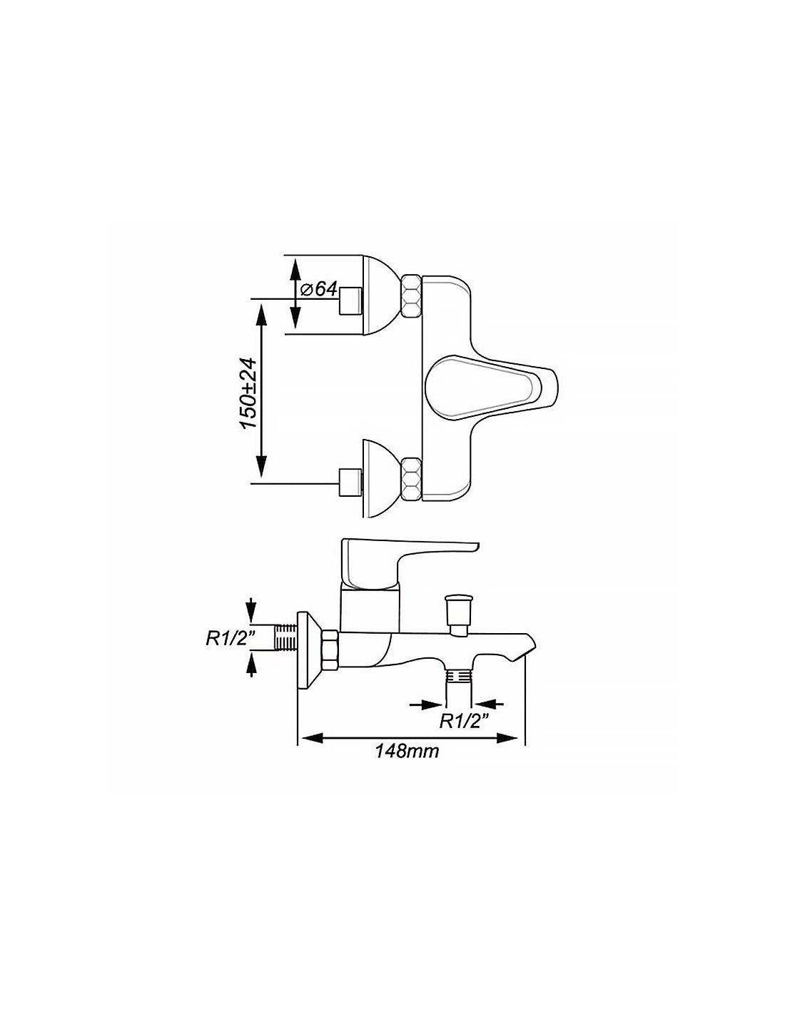 Single lever shower mixer