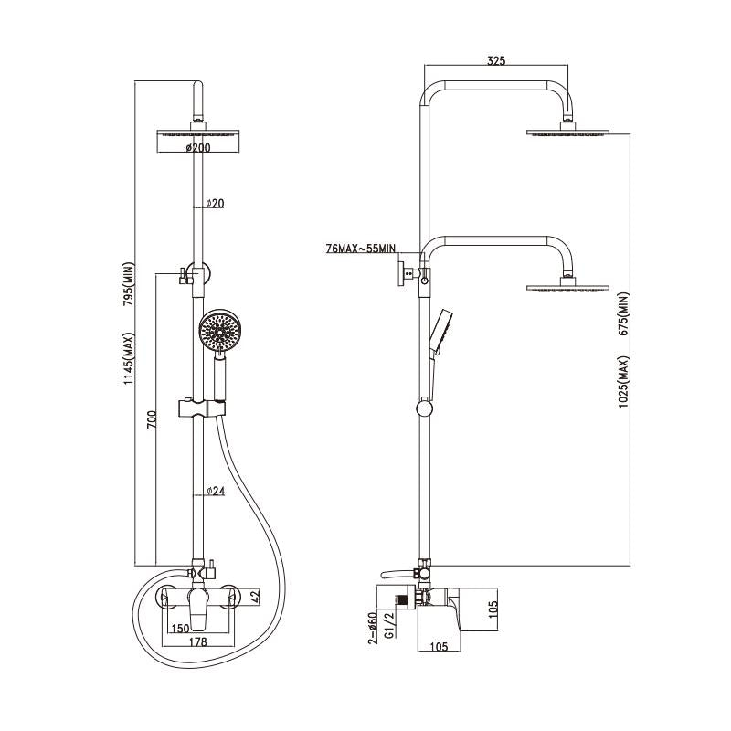 Shower column